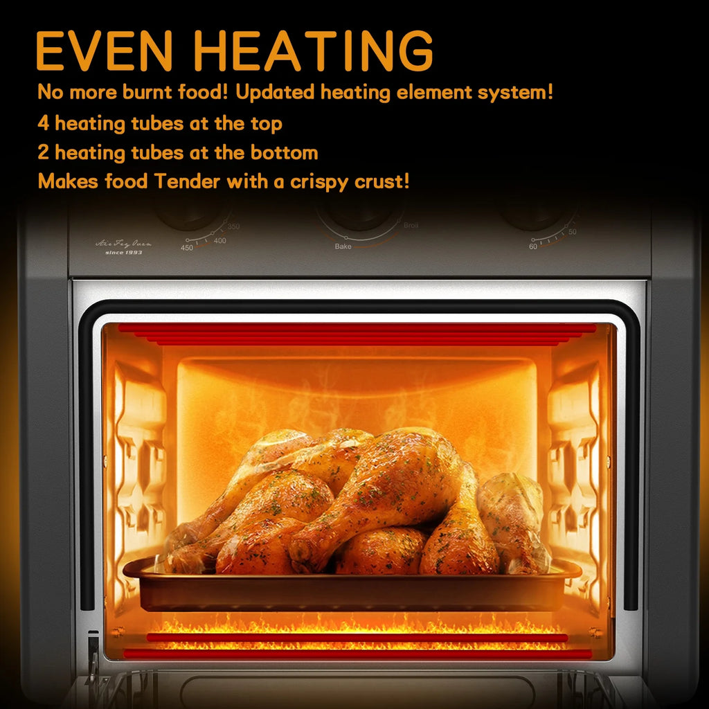1300W 20Qt Air Fryer Toaster Oven Combo with Non Stick Basket N1444
