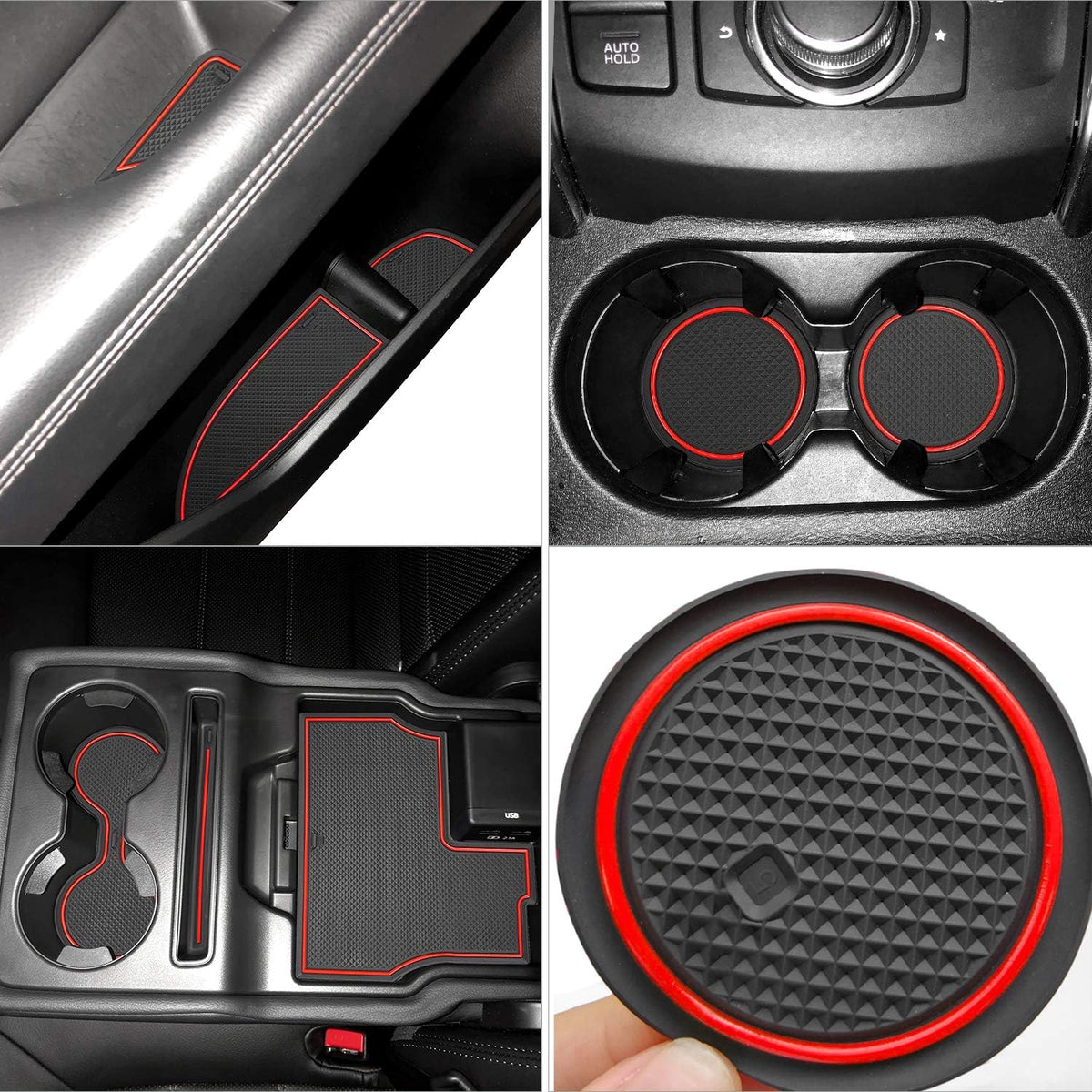18 Pc Red Car Interior Cup Holder Liners G181627