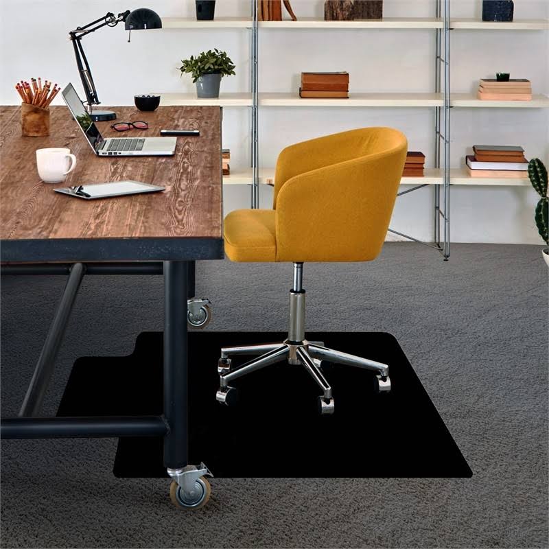 Black Chair Mat with Lip for Low Pile Carpets Z592