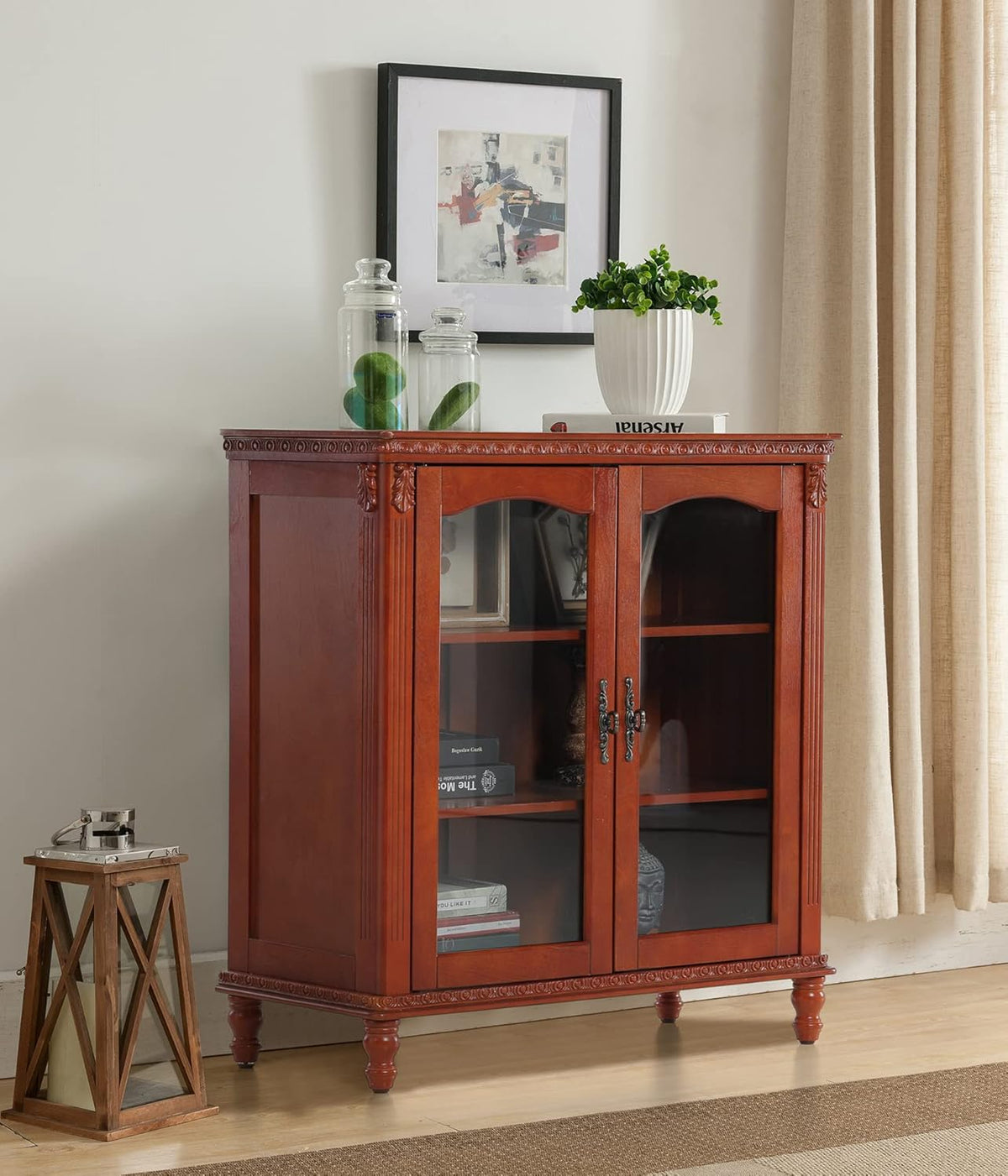 Buffet & Sideboard Storage Cabinet with Glass Doors I13381