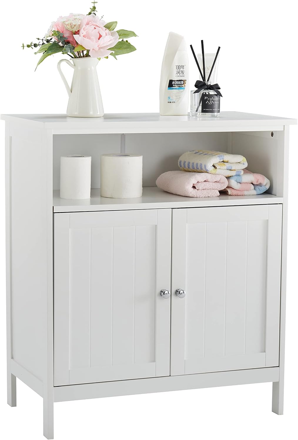 White Storage Cabinet with Two Doors A21631
