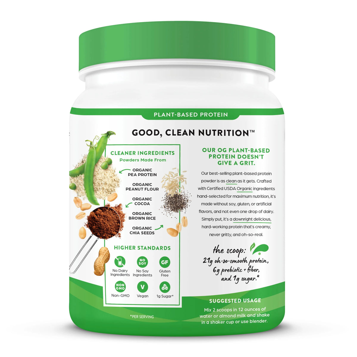 Organic Vegan Chocolate Peanut Butter Protein Powder 1.02lb H621142