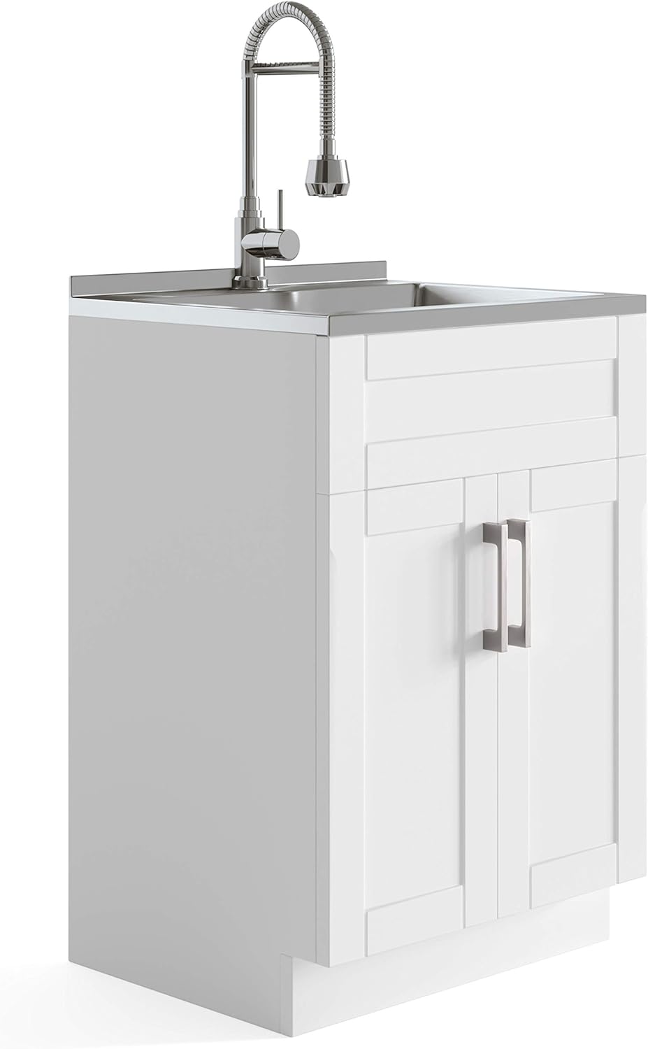 24 inch Laundry Cabinet with Faucet and Stainless Steel Sink O866
