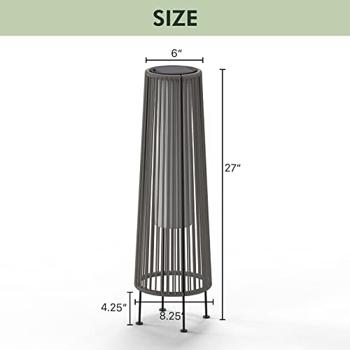 Light Brown Wicker Solar Patio Lamp 2-Pack V453293