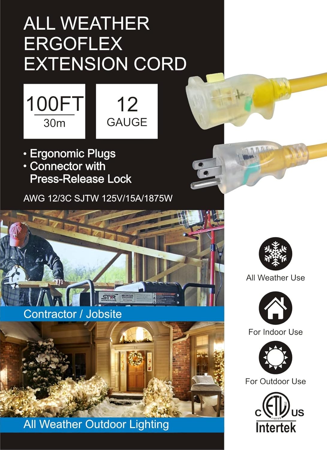 Yellow 100ft Heavy-Duty Cold Weather Cord W187126