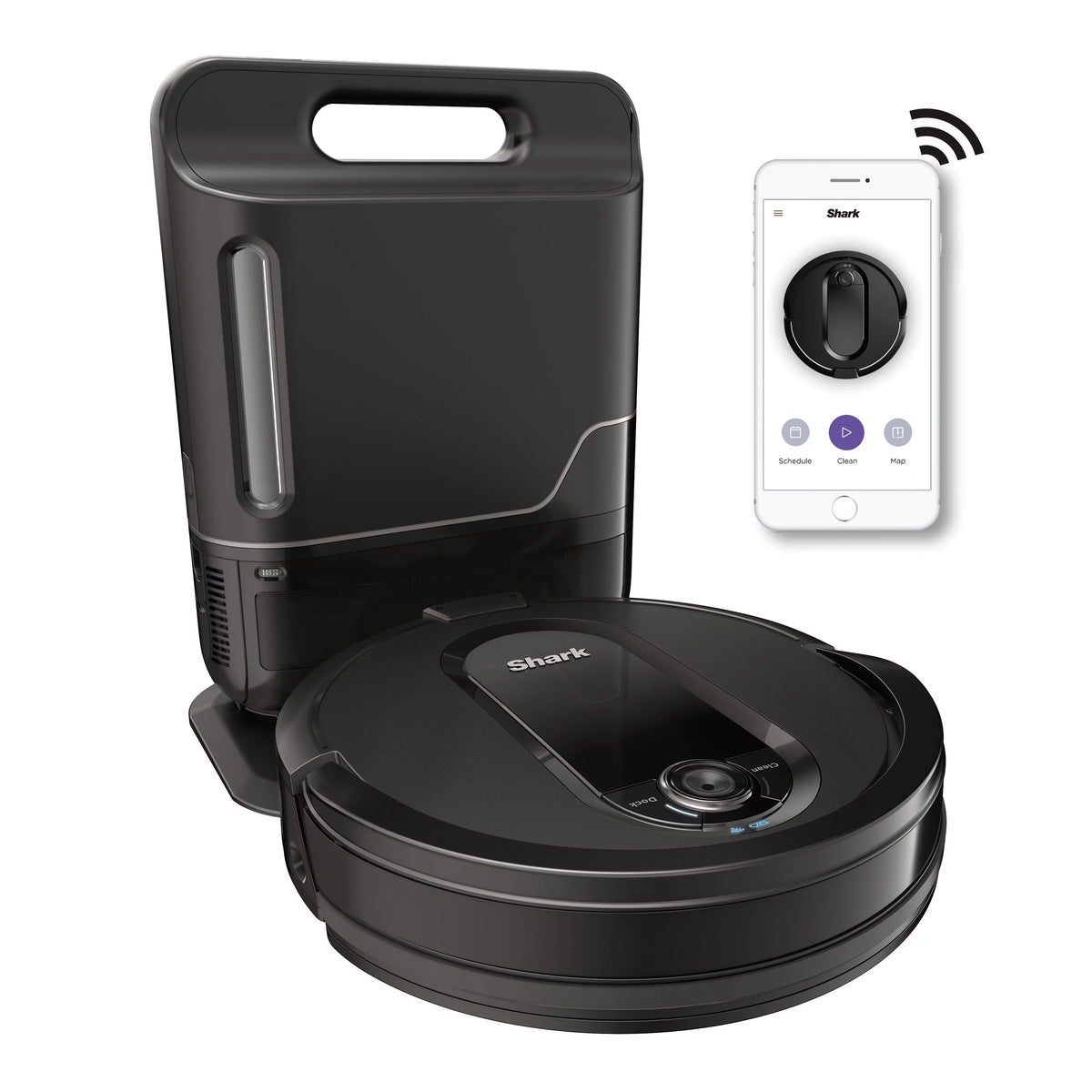 Black Robot Vacuum Cleaner with Self Empty Charger Base B269