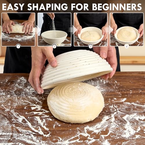 10 Inch Oval Sourdough Bread Proofing Baskets Set Of 2 B8066
