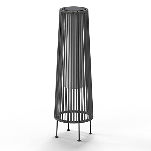Light Brown Wicker Solar Patio Lamp 2-Pack V453293