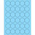 Fluorescent Pastel Blue Circle Laser Labels I823449