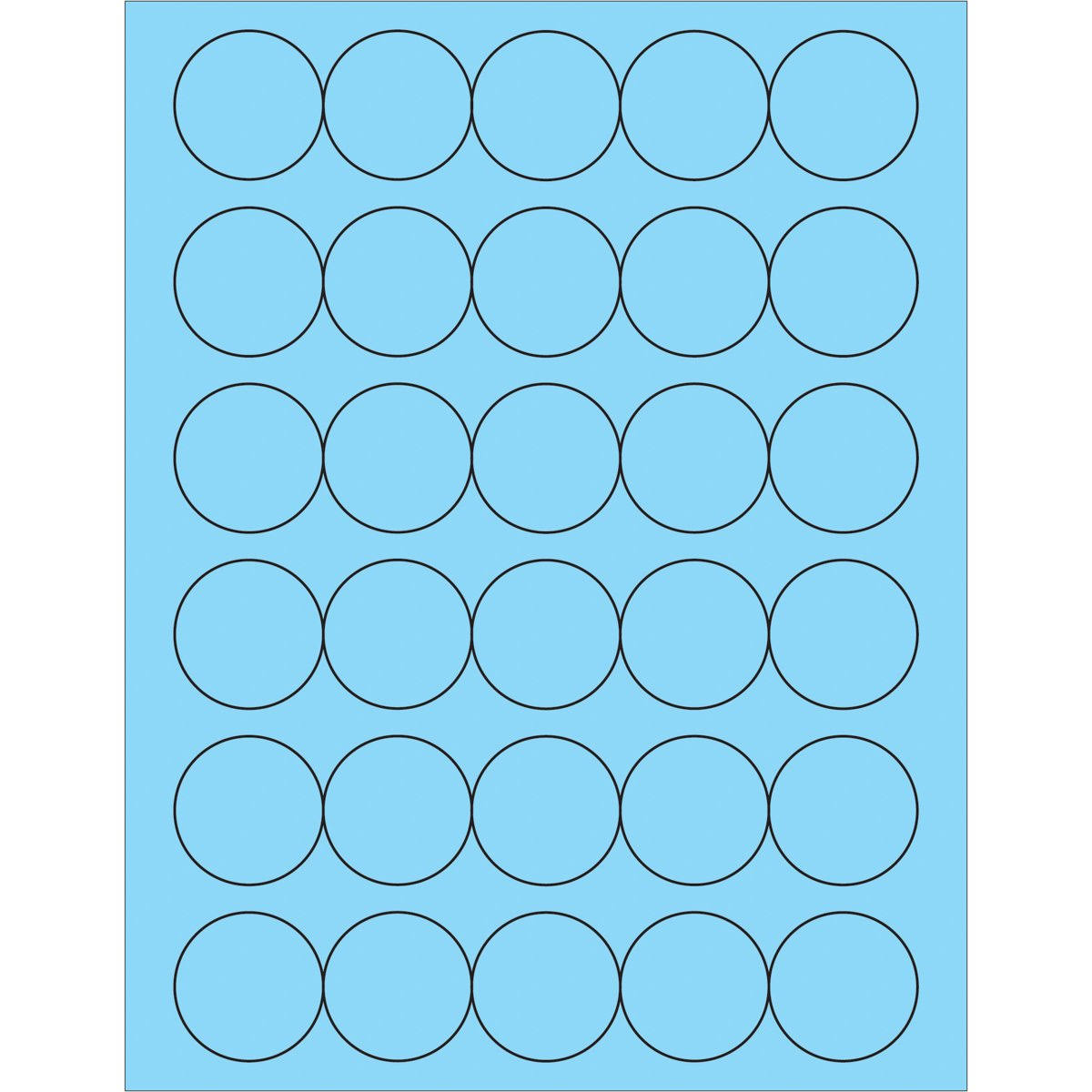 Fluorescent Pastel Blue Circle Laser Labels I823449