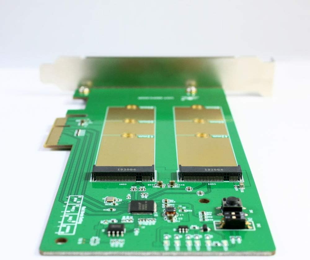 Dual M.2 SSD RAID PCIe x4 Host Card W2449