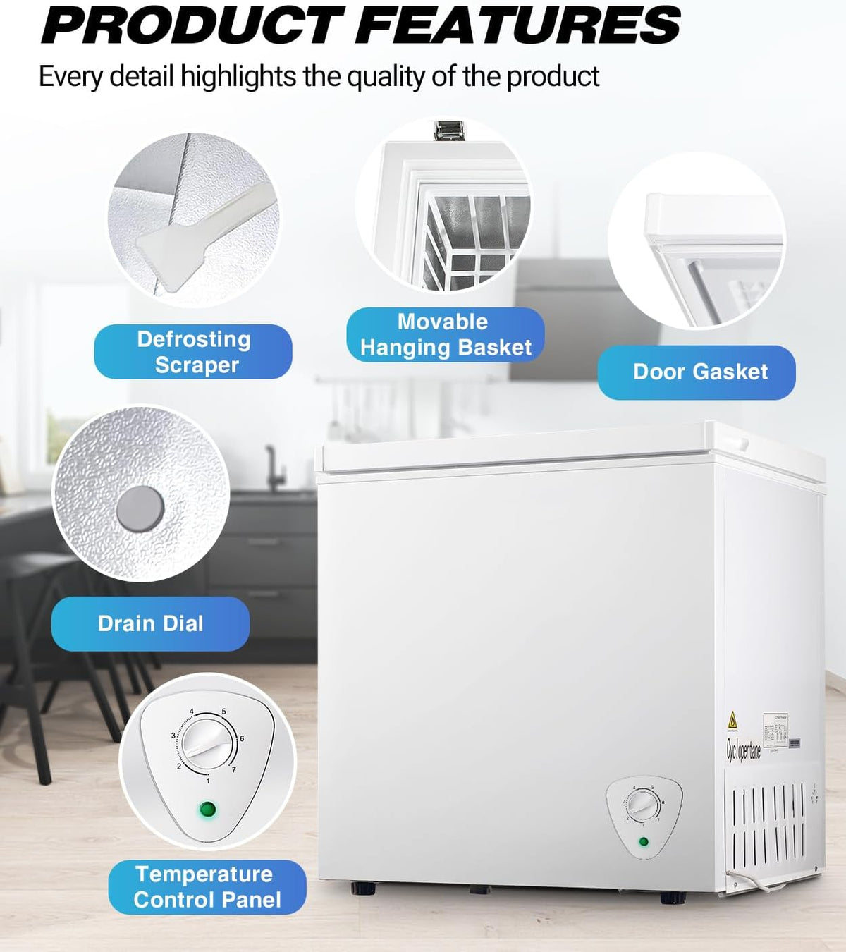White 9.0 cu.ft Chest Freezer with Removable Basket F955991