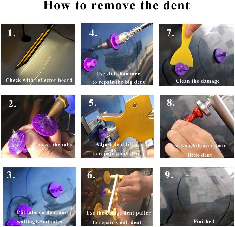 Paintless Dent Repair Kit 89pcs Dent Puller Tools Slide Hammer R101000