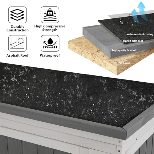 65 inch Fir Wood Garden Potting Bench Table with Storage Shelf, Drawer and Cabinet O838