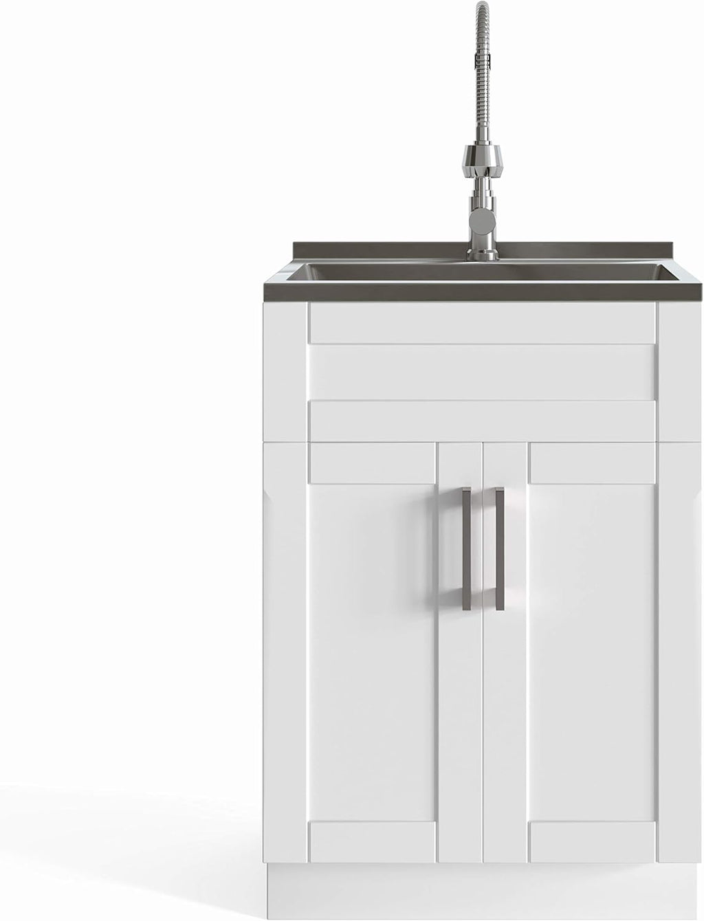 24 inch Laundry Cabinet with Faucet and Stainless Steel Sink X62365