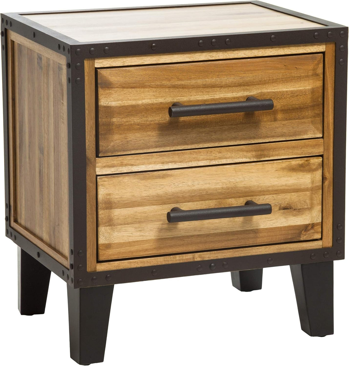 Acacia Wood Two Drawer Night Stand A546685