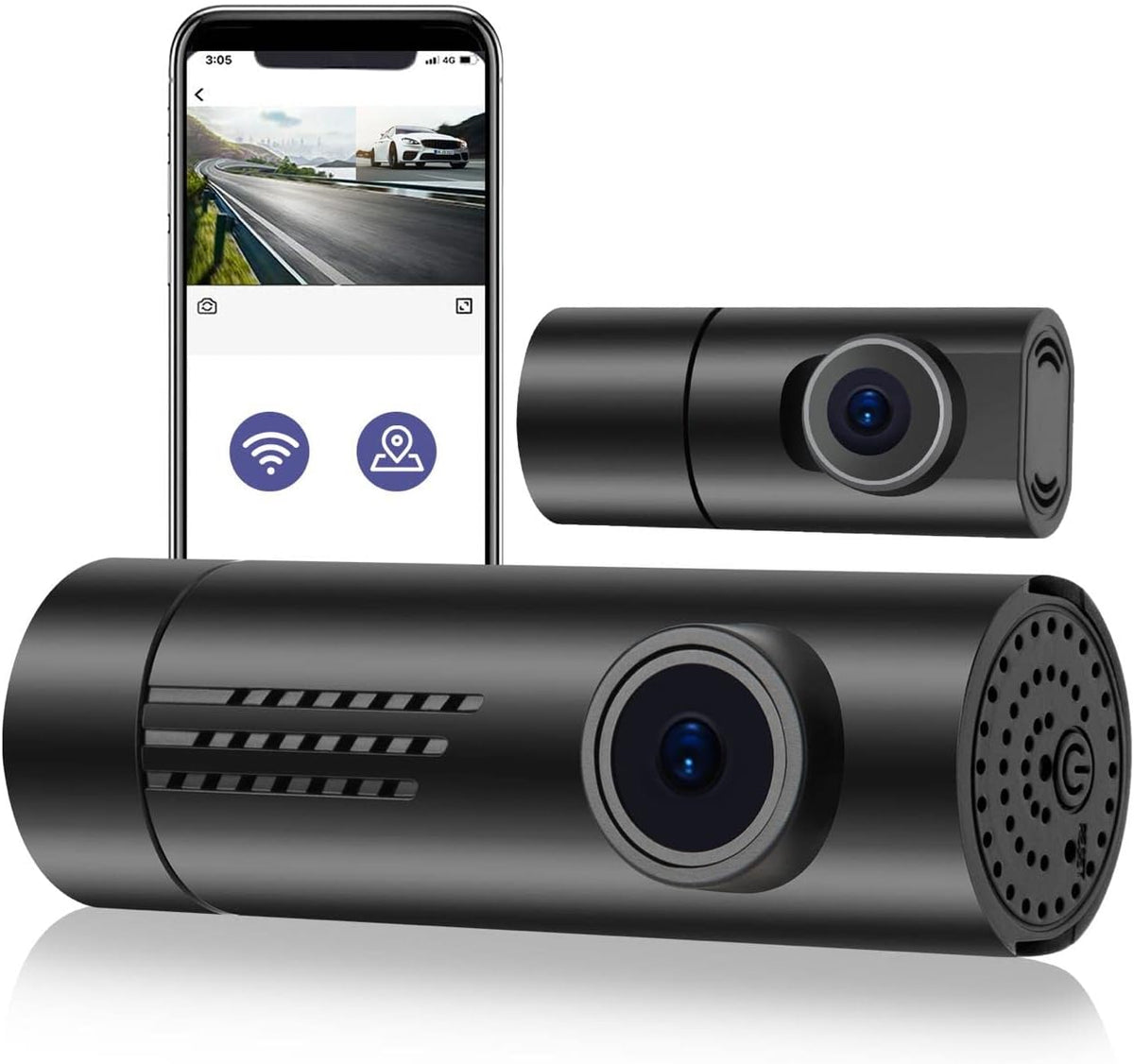 2K 1440P Front and Rear Dash Cam with WiFi GPS K42097