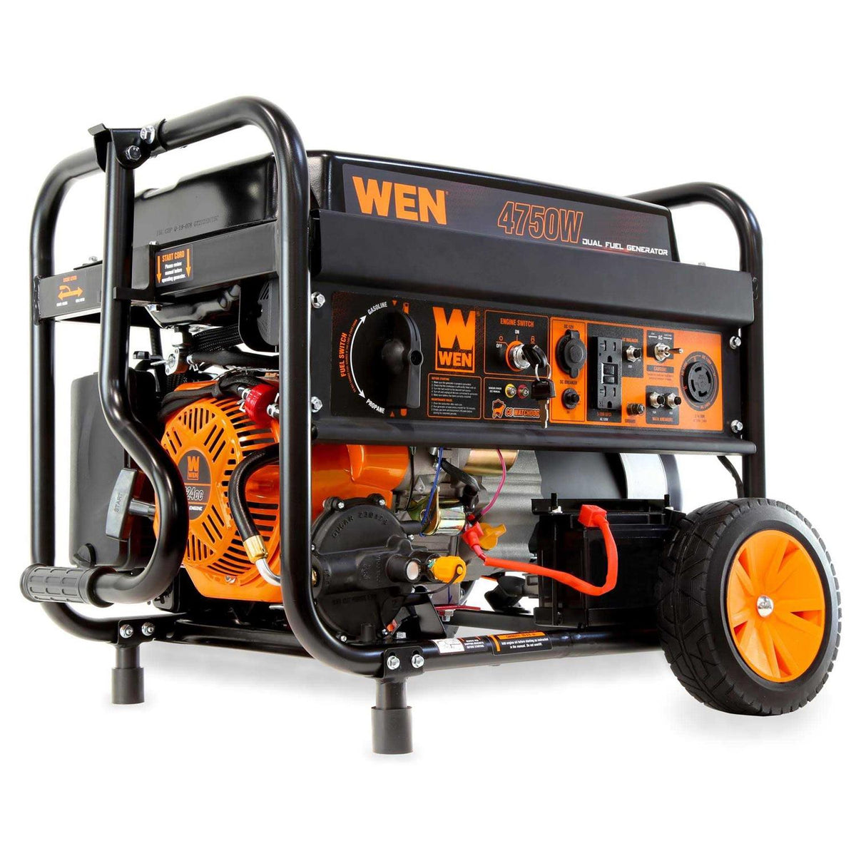 4750-Watt 120-Volt/240-Volt Dual Fuel Electric Start Portable Generator with Wheel Kit and CO Shutdown Sensor A737
