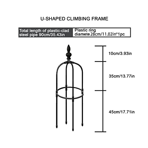 3ft Tall Metal Garden Obelisk Plant Support Climbing Frame A798652