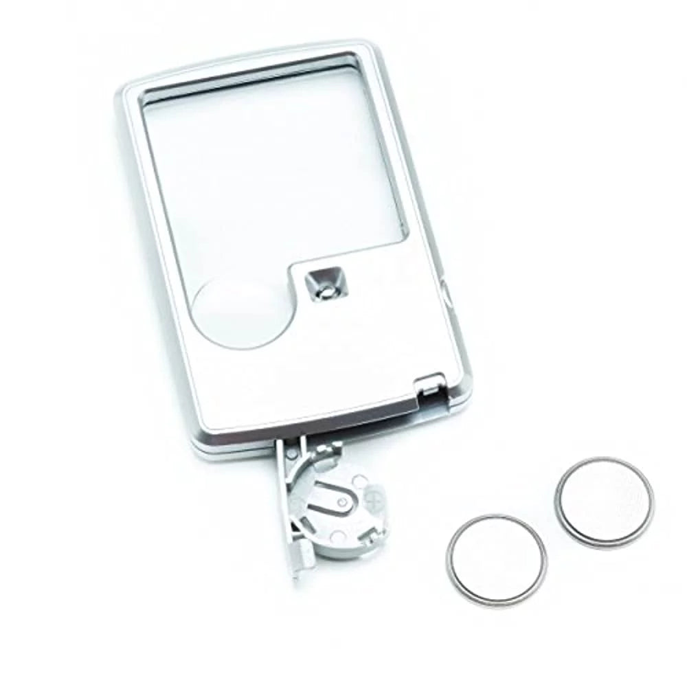 Pocket Magnifier with Light Bundle - 2 Pocket Magnifying Glasses, 3X Lighted Magnifying Glass, 6X Magnifying Lens Loupe Y5437