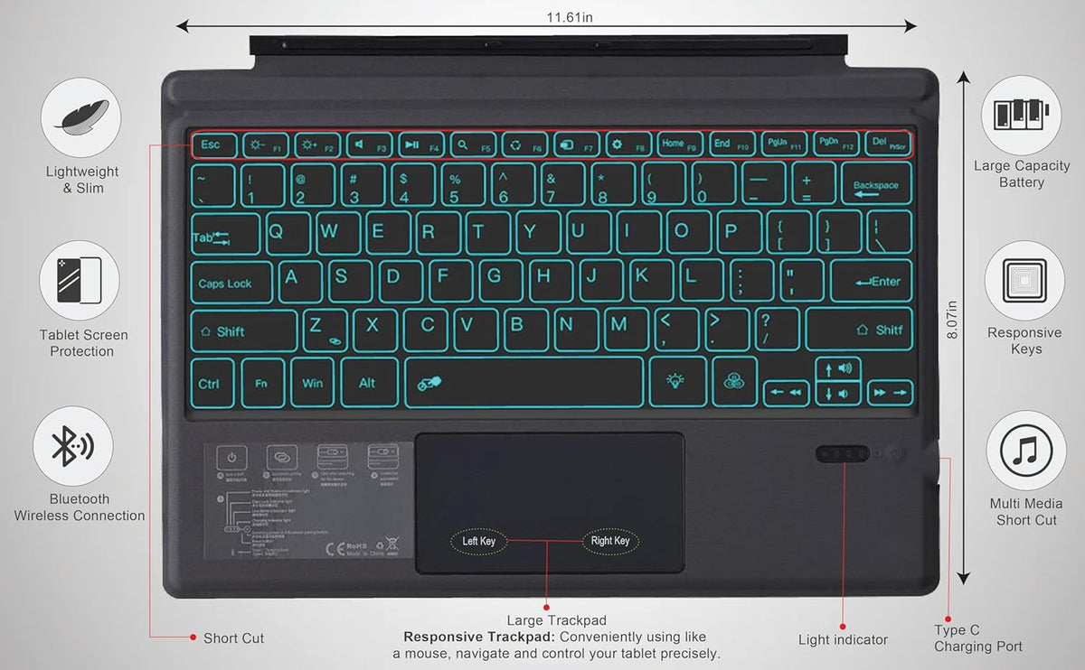 Bluetooth Wireless Keyboard with Trackpad L576