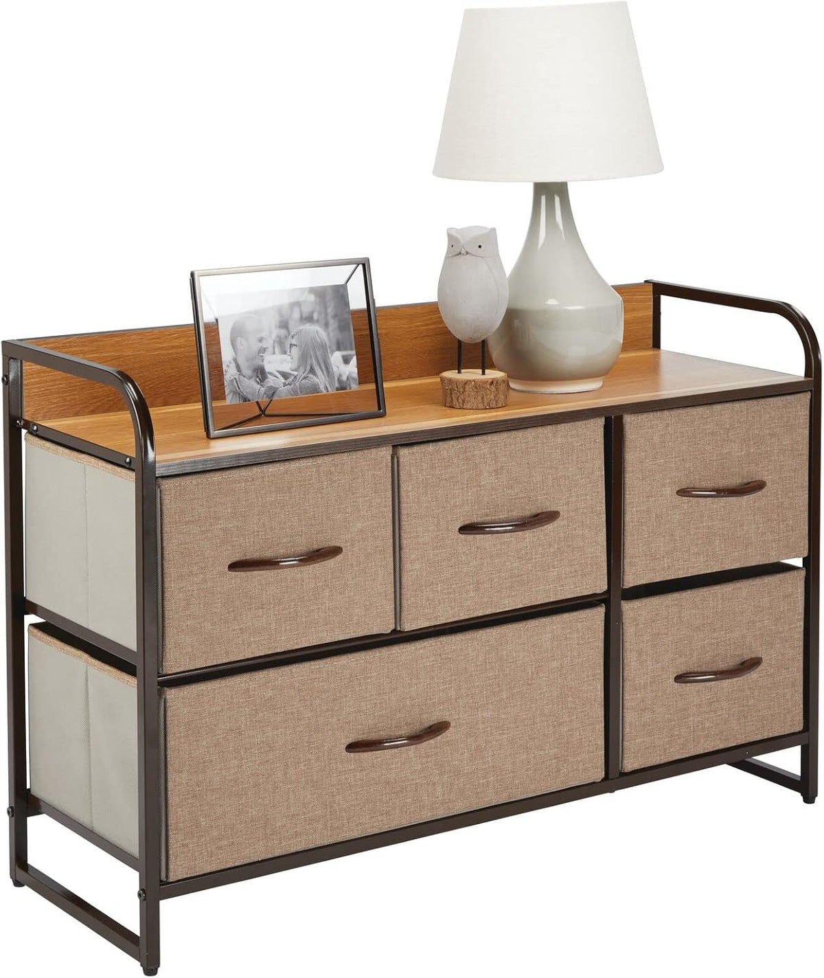 Horizontal Storage Dresser Unit with 5 Removable Fabric Drawers G23000