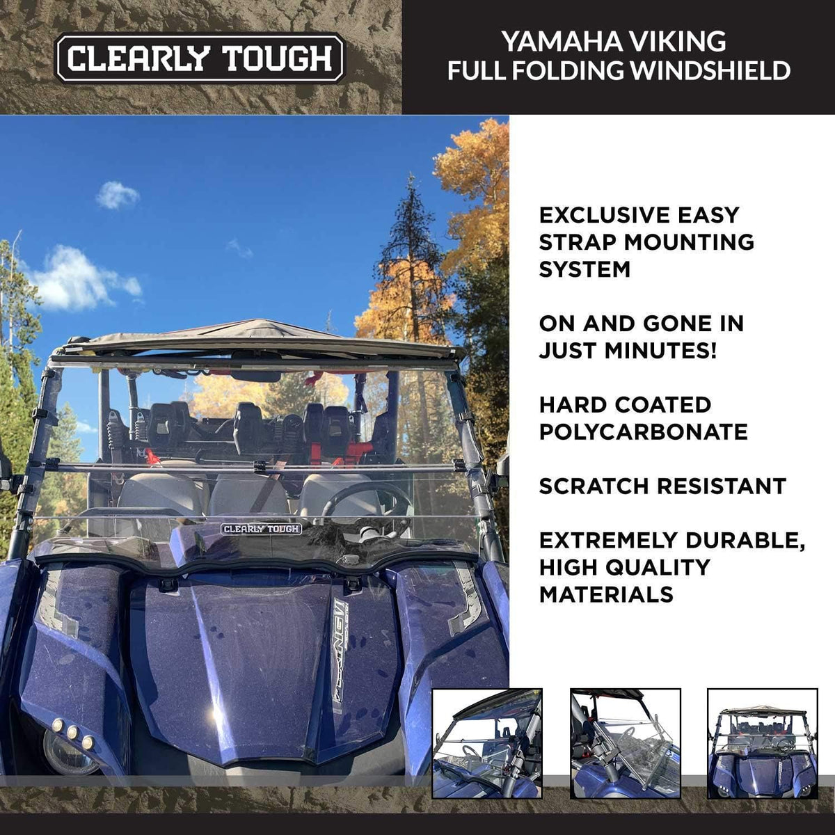 Folding Scratch Resistant Polycarbonate Windshield P452