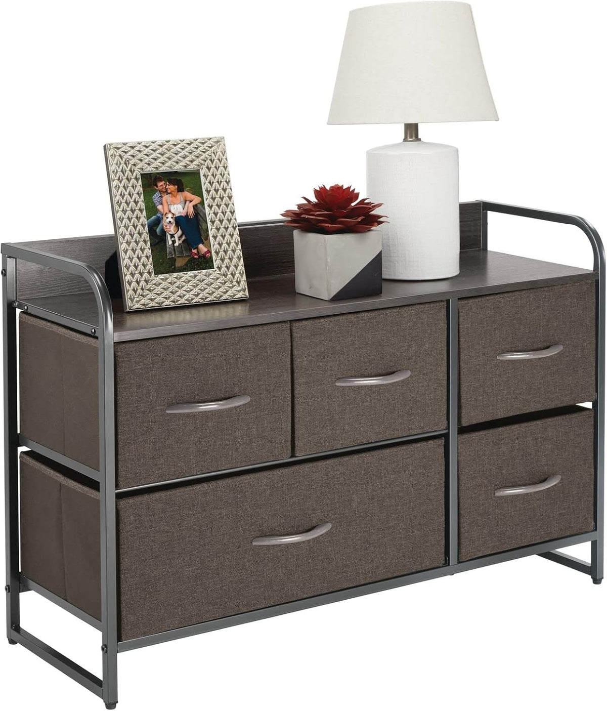Horizontal Storage Dresser Unit with 5 Removable Fabric Drawers G23000