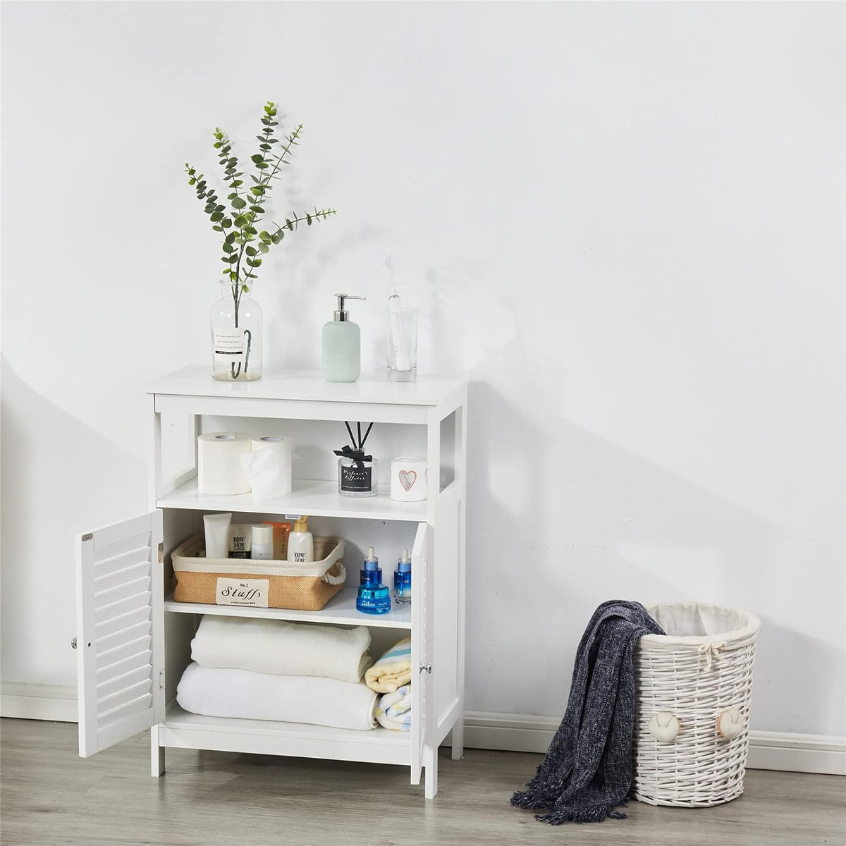 White Storage Cabinet with Two Doors A21631