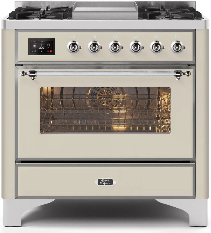 Antique White Dual Fuel Natural Gas Range S8406
