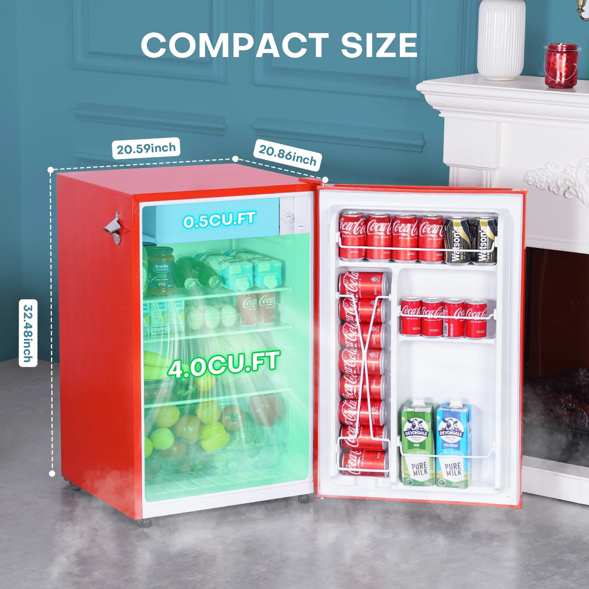 4.5 Cu Ft Retro Compact Refrigerator with Freezer T31206