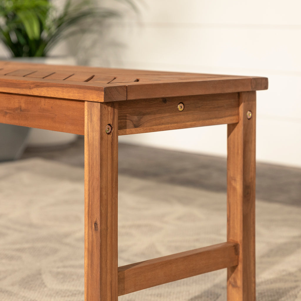 Brown Acacia Wood Bench O716
