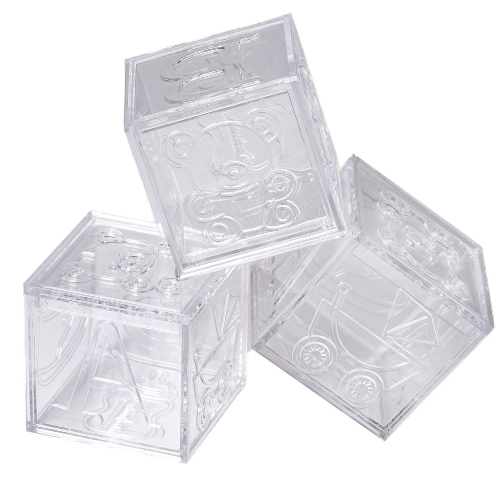 2" Clear Fillable Baby Blocks - 12/pk J2079