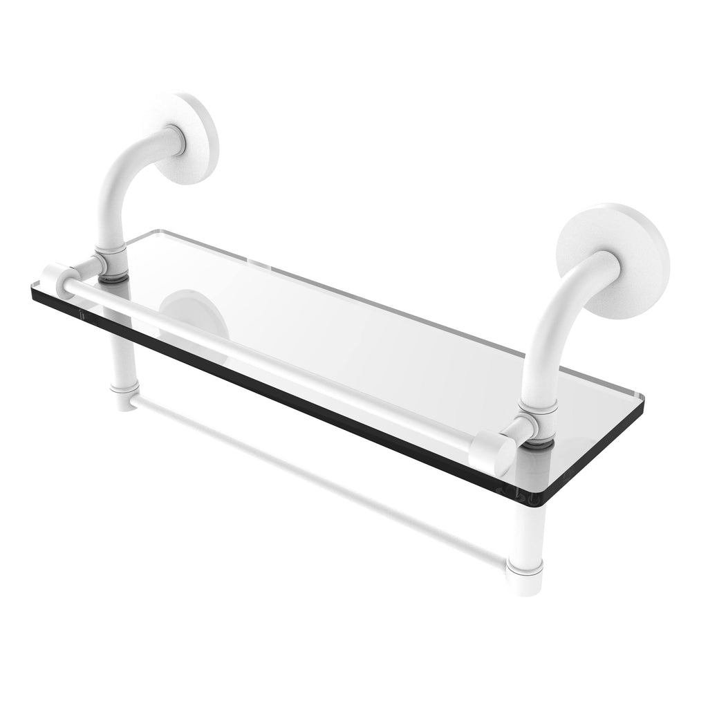 Matte Gray Glass Shelf with Towel Bar L1131
