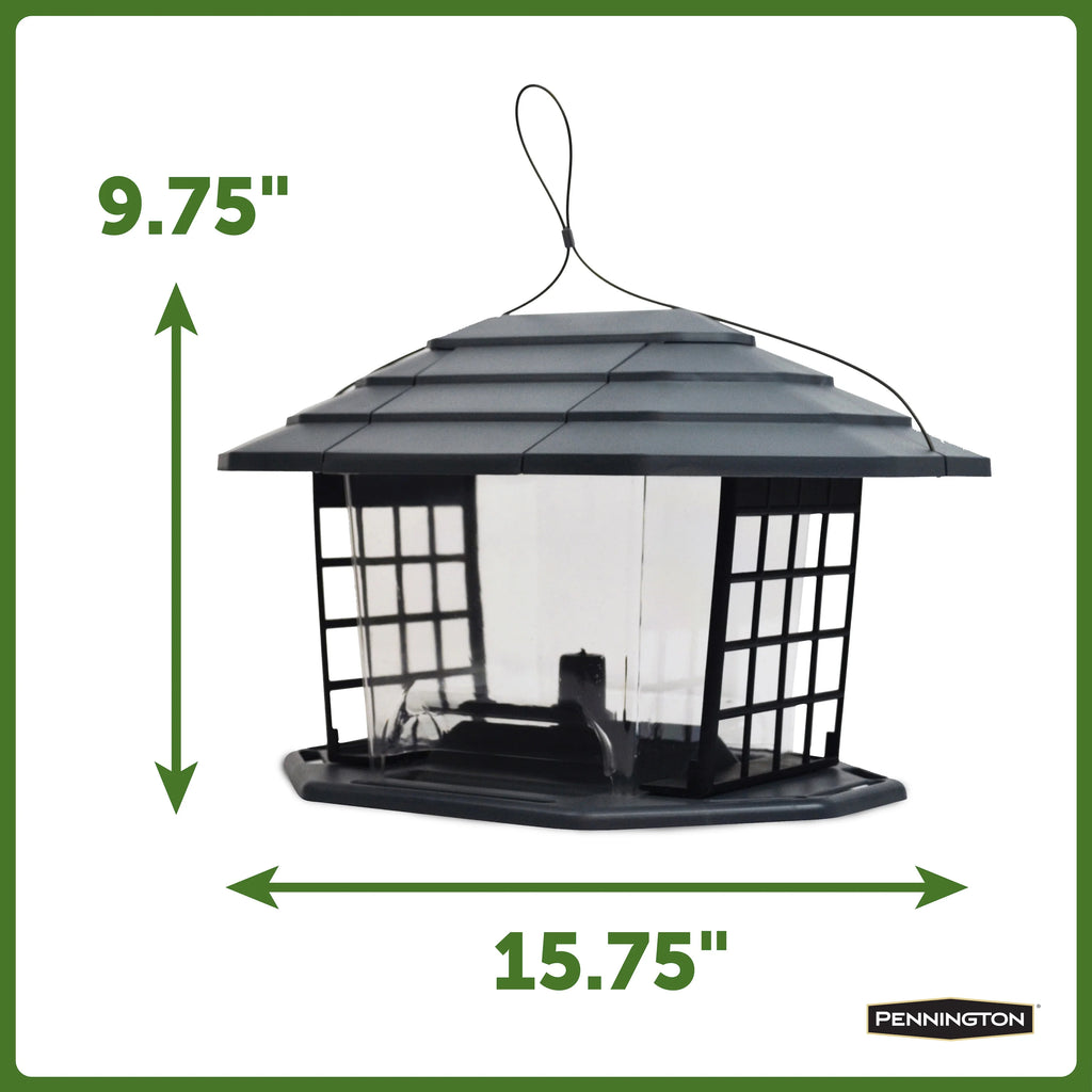 Gray Recycled Resin Wild Bird Hopper Feeder 5 lb. Capacity, 2 Pack O584