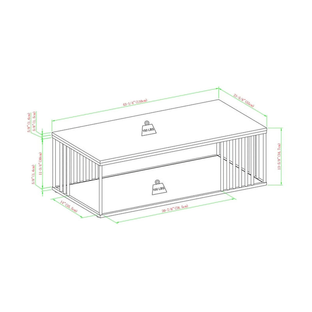 Rectangle Wood Coffee Table Y300