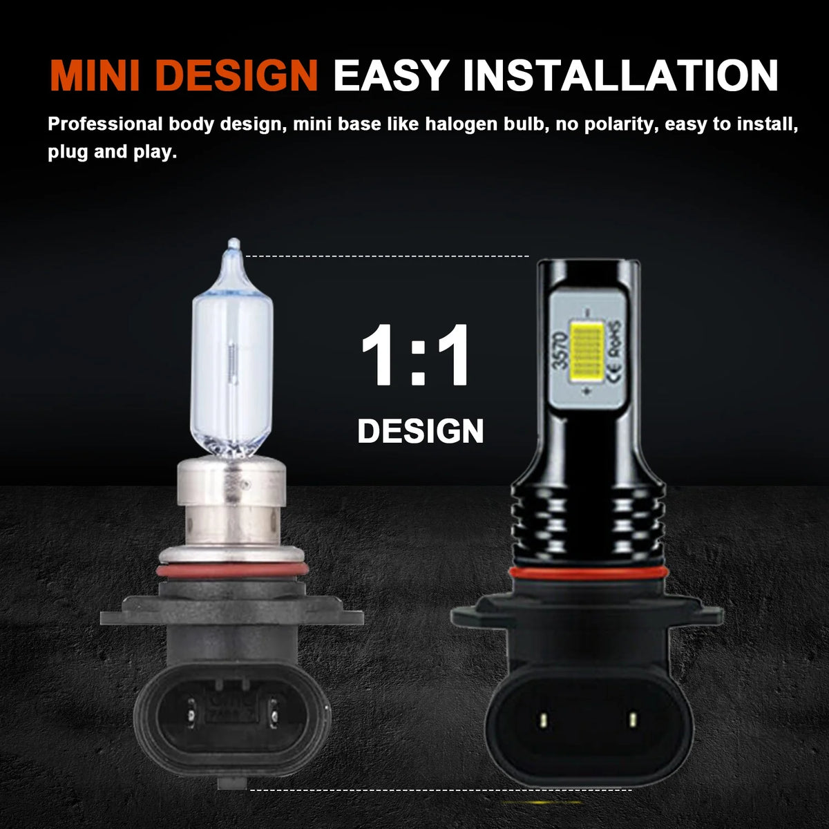9005 H7 LED Headlight Bulbs H11 Fog Lights White 6000K X974313
