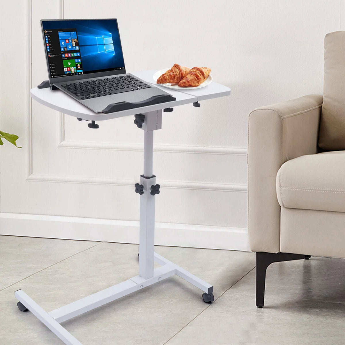 Adjustable Rolling Laptop Desk Sofa Overbed Table K3601