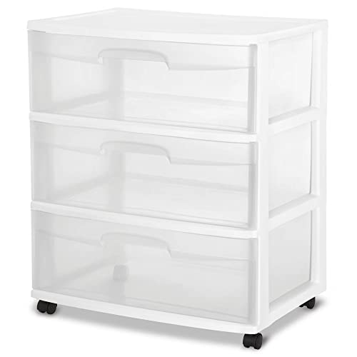 Plastic Storage Drawer Cart with 3 Clear Drawers N28013