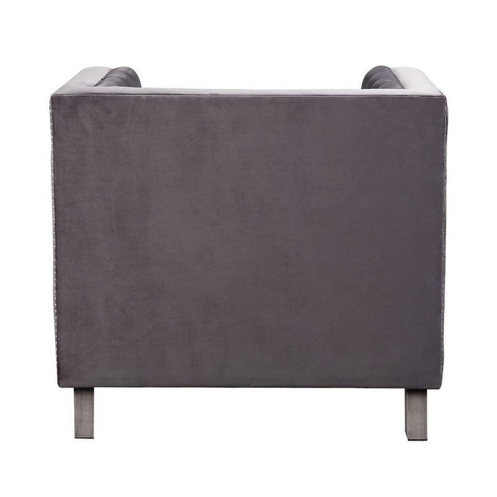 Gray Padded Accent Chair with Pillow M799347