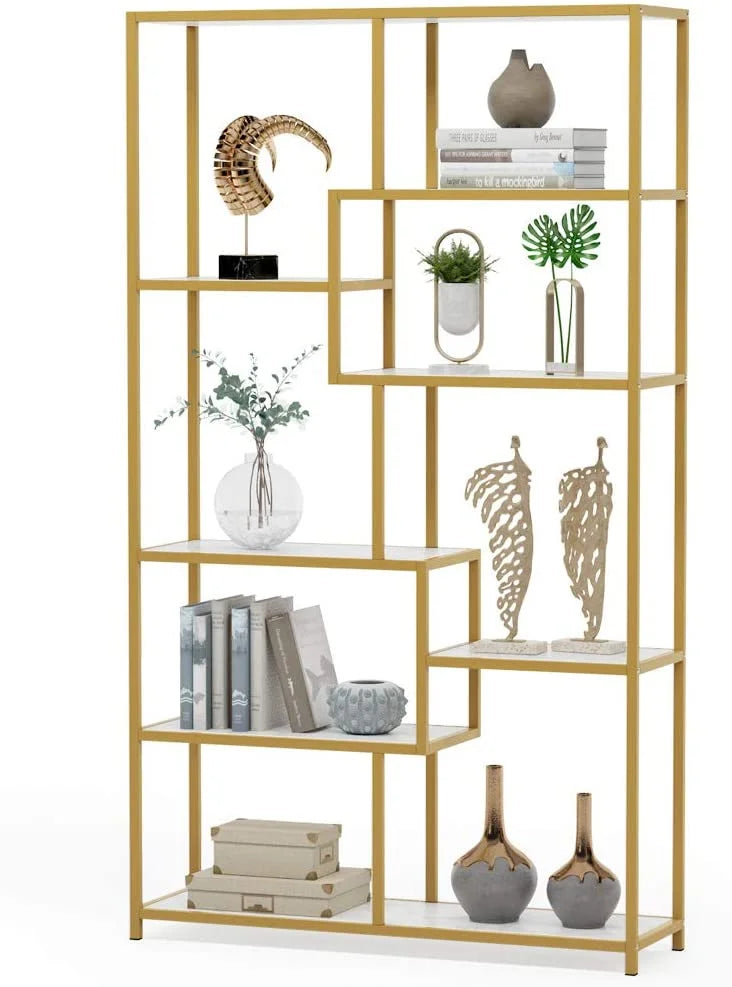 Gold 8 Shelves Etagere Bookcase J633303