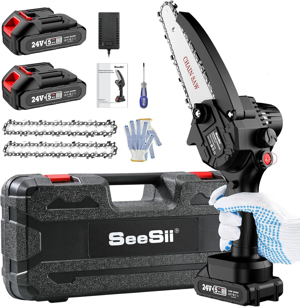 6-inch Cordless Chainsaw with 2x 2.0Ah Batteries X204051