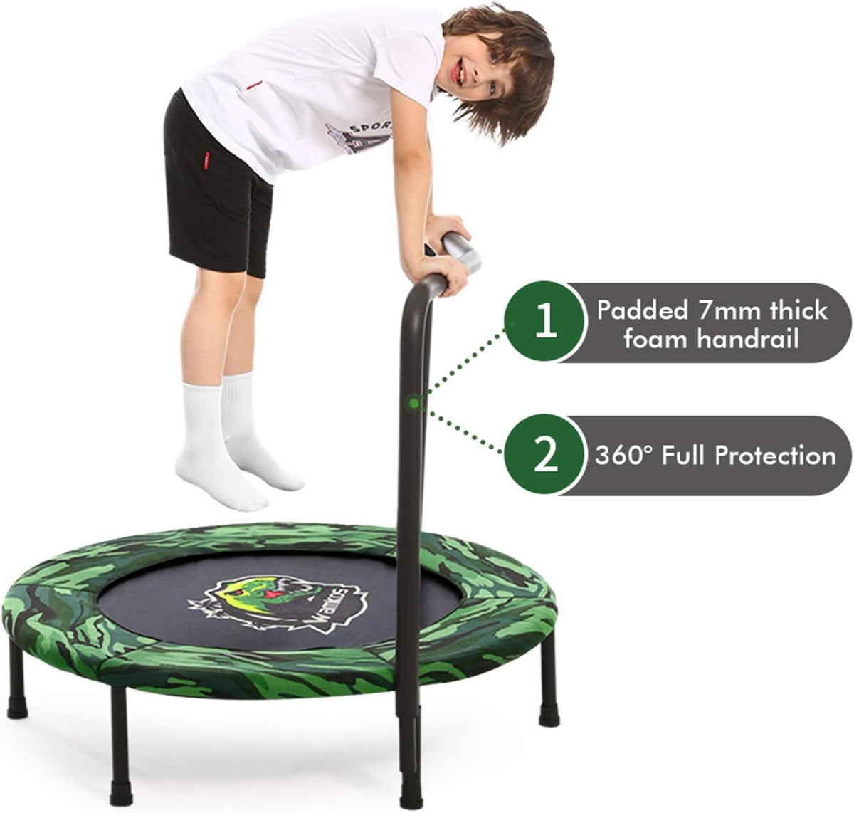 Camo Foldable Kids Trampoline with Handle F3051