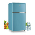 3.2 Cubic Feet Retro Dual Door Mini Fridge with Freezer F820