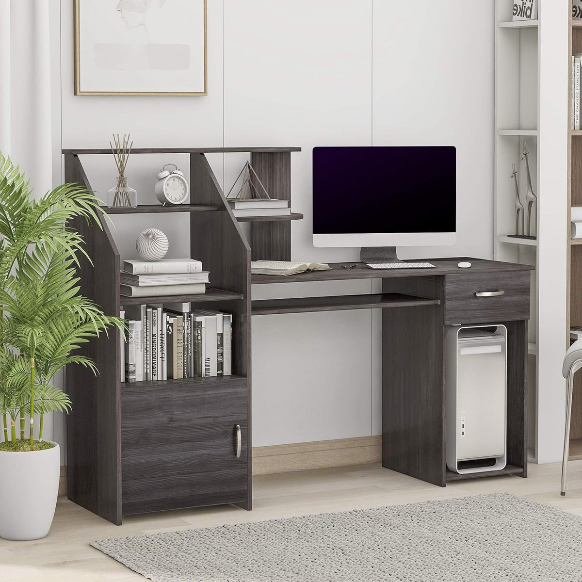 Computer Desk with Cabinet and Storage Drawer E50565