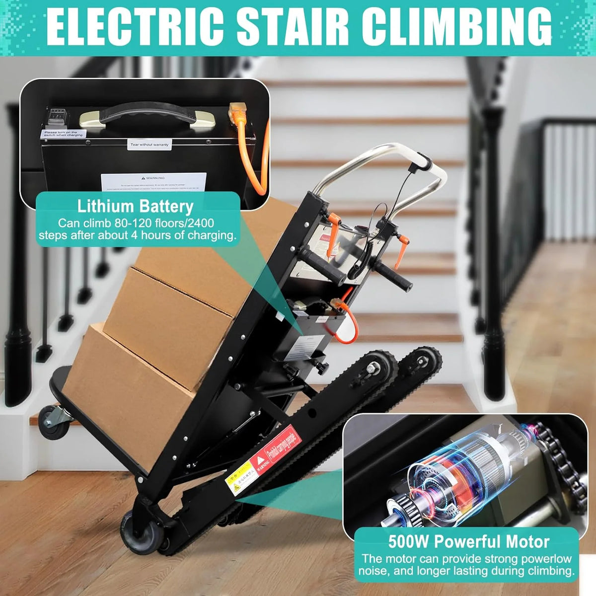 500W Folding Electric Stair Climbing Hand Trucks E848