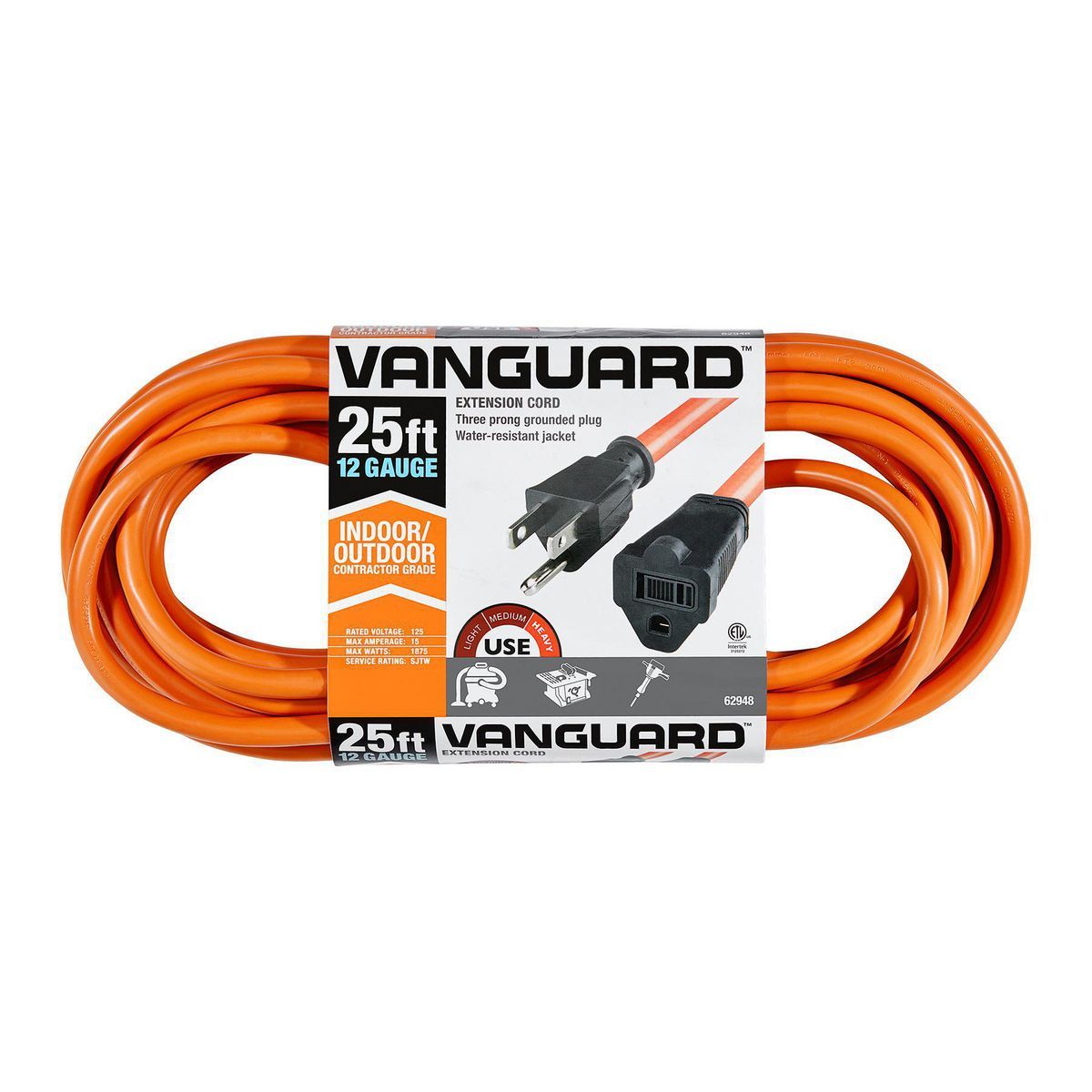25 ft. 12/3 Gauge Outdoor Extension Cord Orange G305915