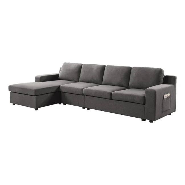 Gray L Shape Sectional Sofa with Left Arm Chaise I7845