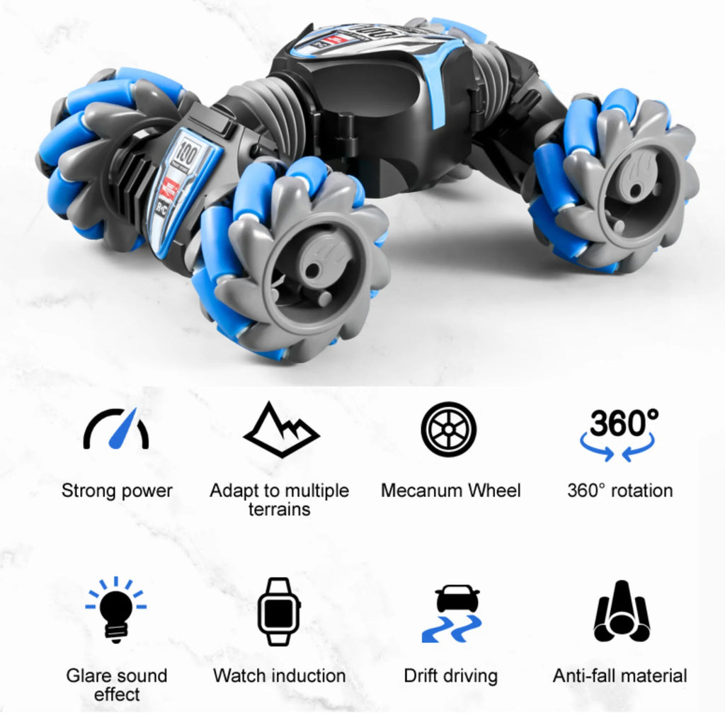 RC Stunt Car with Spray Light and Music, 4-Wheel-Drive Off Road Twisting Car Toy B243