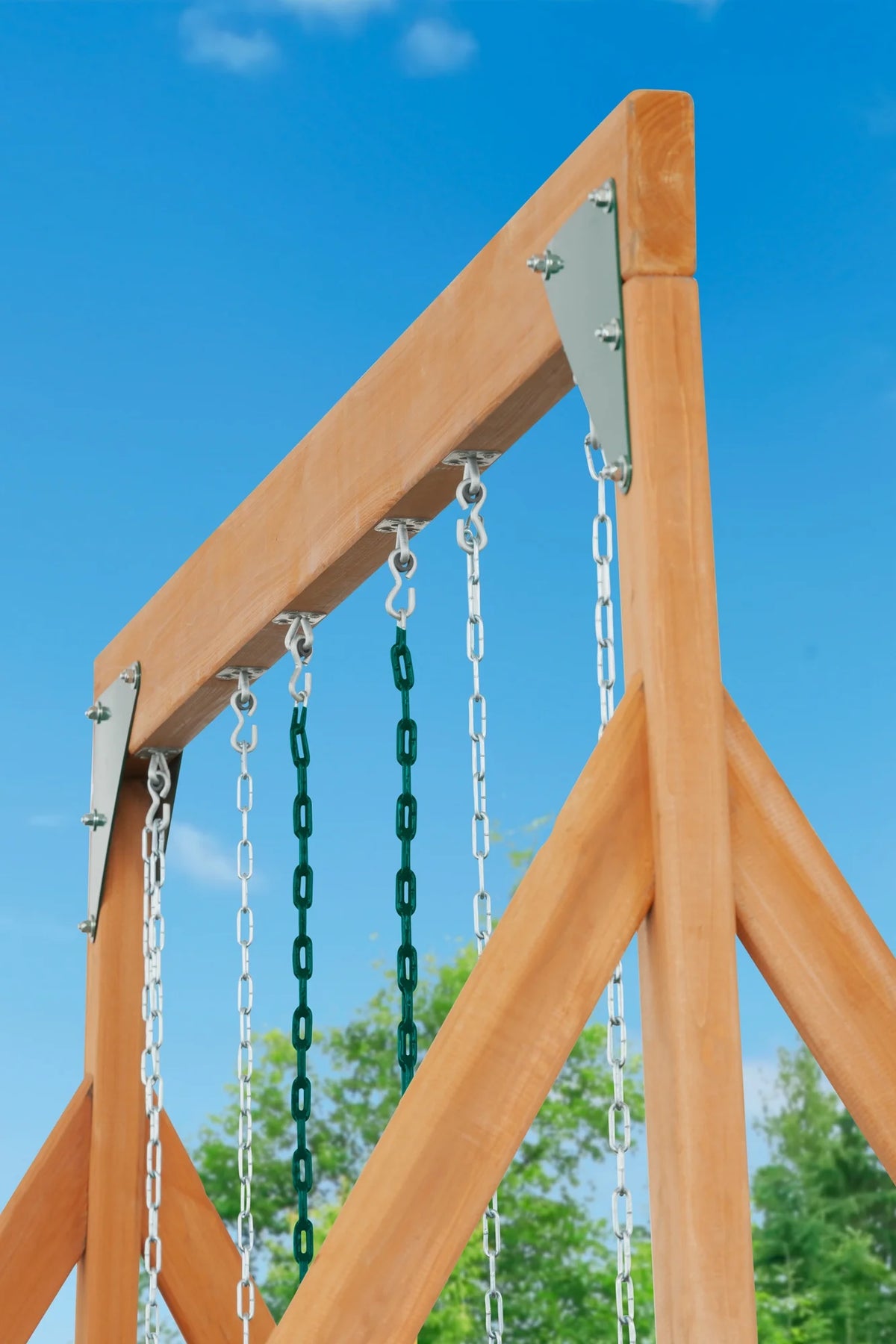 Cedar Swingset with Belt Swings and Trapeze Bar P79109